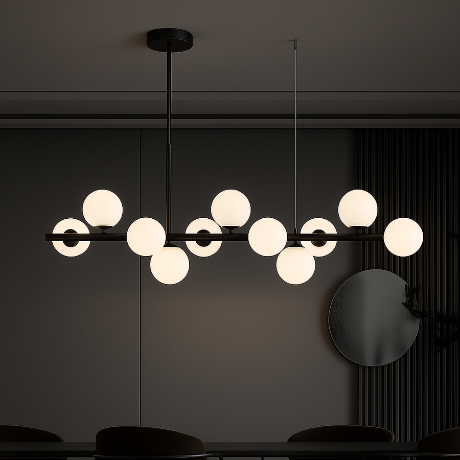 LOFT Pavilion Modern Chandelier, 11x G9, Black, Metal, ρυθμιζόμενου ύψους Μοντέρνοι πολυέλαιοι Προεπιλεγμένος τίτλος Alessandro Design