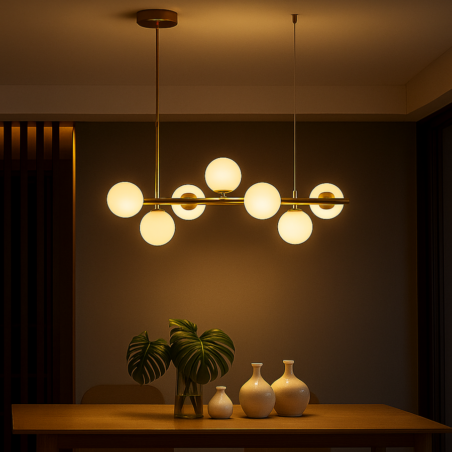 Μοντέρνος πολυέλαιος LOFT Pavilion, 7x G9, Χρυσό, Μέταλλο, Ρυθμιζόμενο ύψος Modern Chandeliers Προεπιλεγμένος τίτλος Alessandro Design
