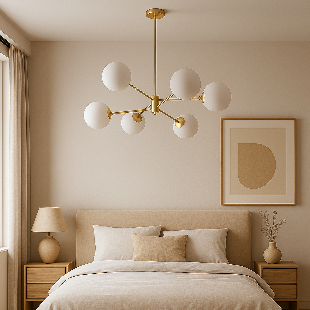 LOFT Hanging Chandelier, 6x E27, Gold Modern Chandeliers Προεπιλεγμένος τίτλος Alessandro Design