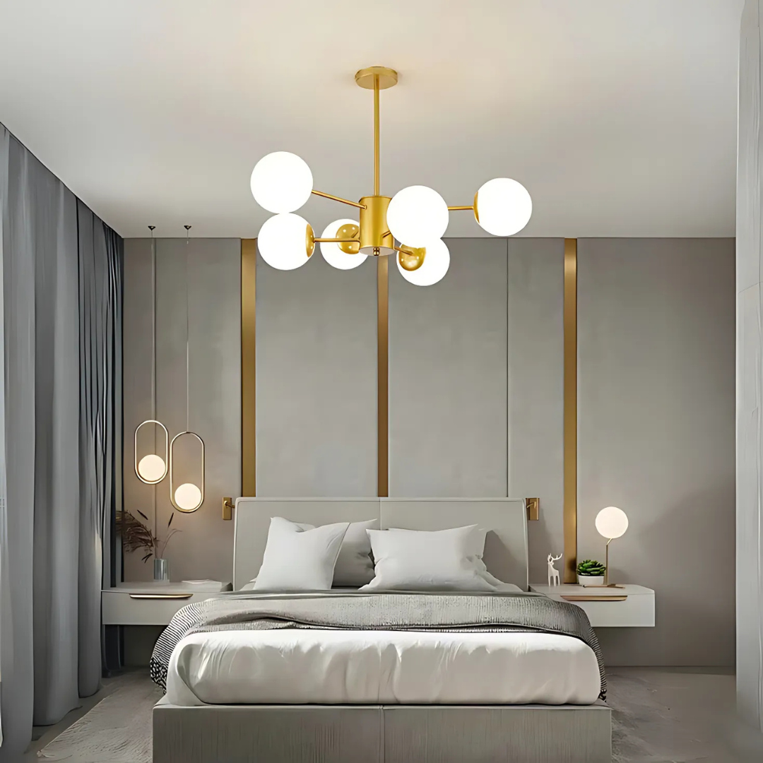LOFT Hanging Chandelier, 6x E27, Gold Modern Chandeliers Προεπιλεγμένος τίτλος Alessandro Design