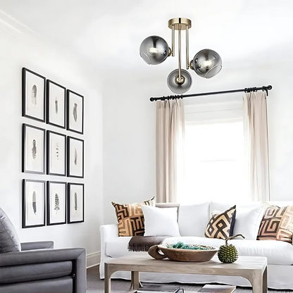 Μοντέρνος πολυέλαιος με βολβό MODUS, 3x E27, Gold, Metal Modern Chandeliers Προεπιλεγμένος τίτλος Alessandro Design