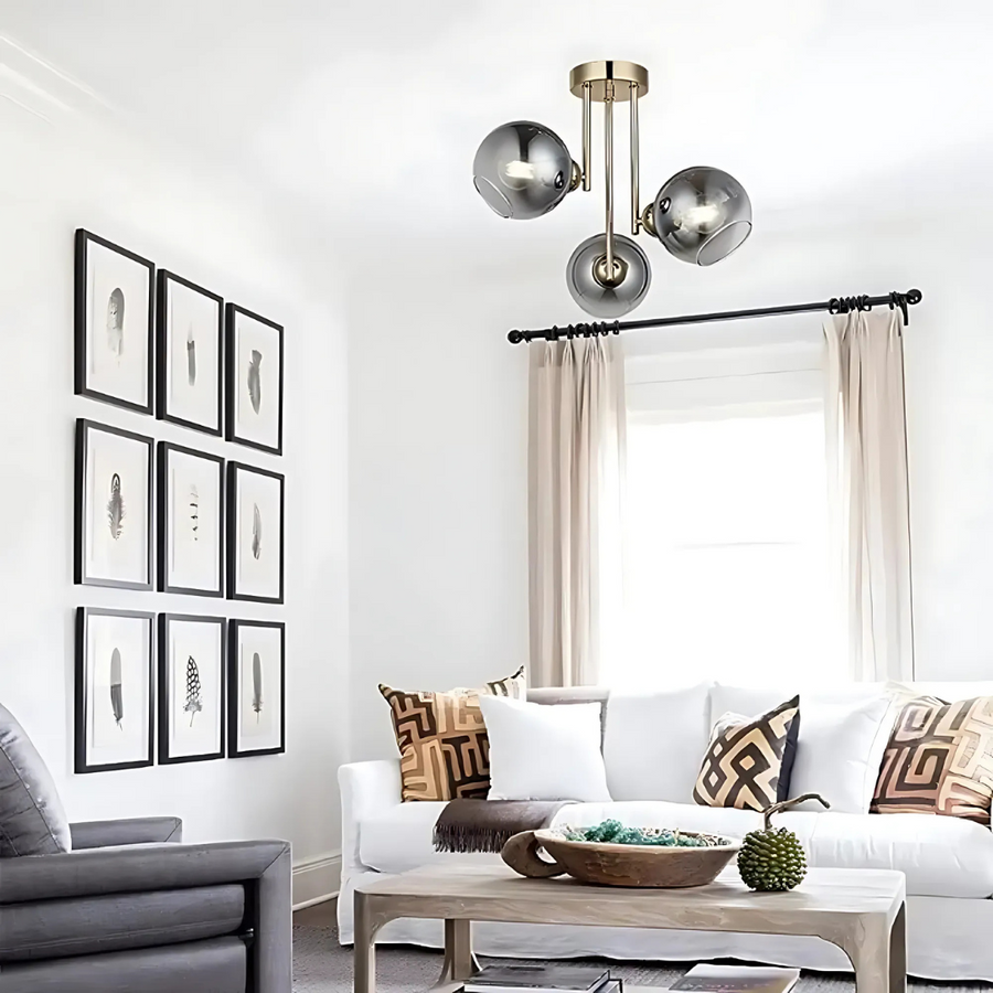 Μοντέρνος πολυέλαιος με βολβό MODUS, 3x E27, Gold, Metal Modern Chandeliers Προεπιλεγμένος τίτλος Alessandro Design
