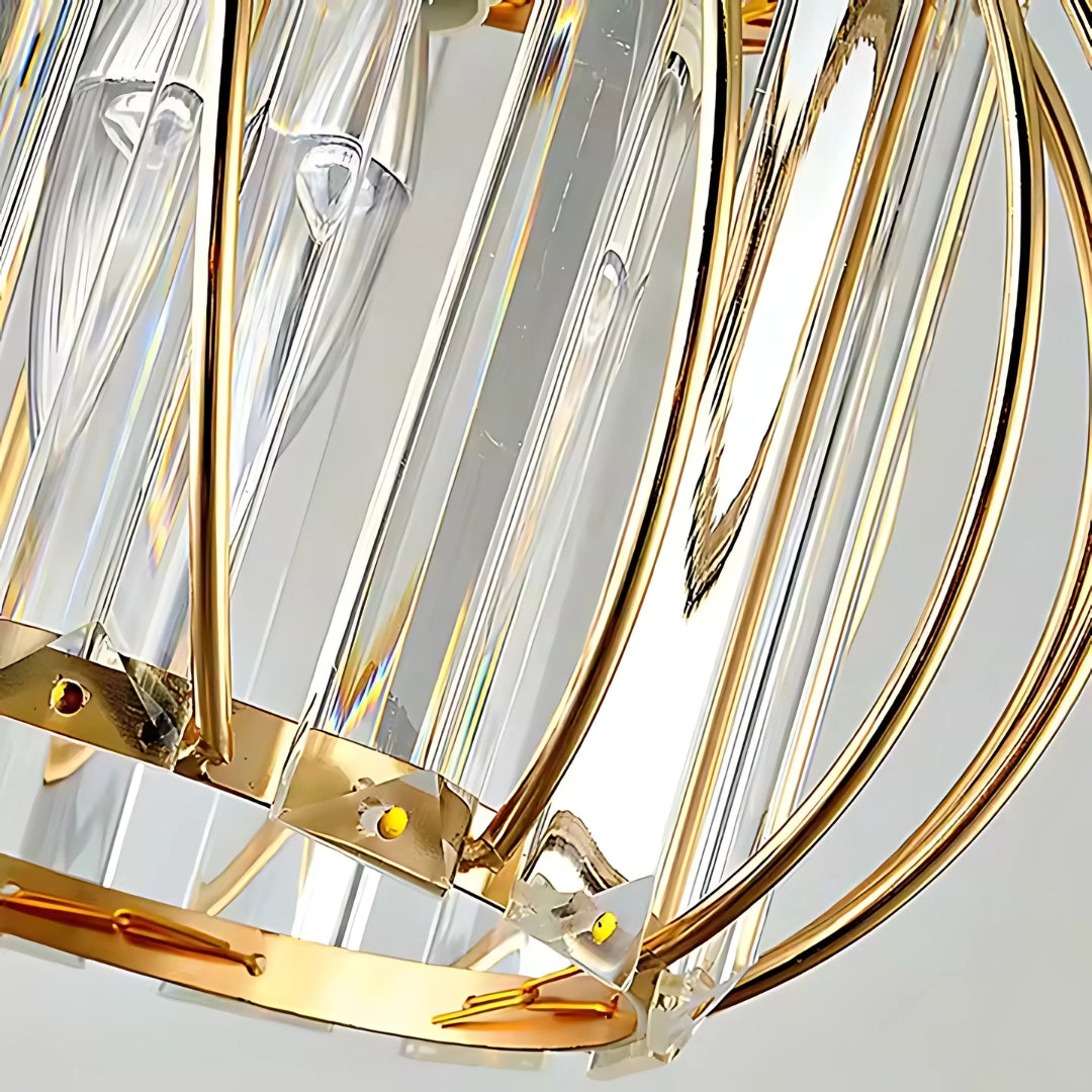 Monica Chandelier, 1XE27, Gold, D 16cm, Metal and Crystal Classic Chandeliers Προεπιλεγμένος τίτλος Alessandro Design