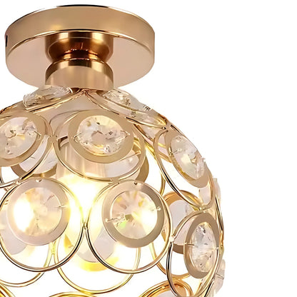 Vera Chandelier, 1xE27, D18H15cm, Gold, Metal and Crystal Classic Chandeliers Προεπιλεγμένος τίτλος Alessandro Design