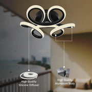 Πολυέλαιος LED VERTEX HELIX, 65W, Κρύο/Ζεστό/Ουδέτερο φως, Μαύροι πολυέλαιοι LED Προεπιλεγμένος τίτλος Alessandro Design