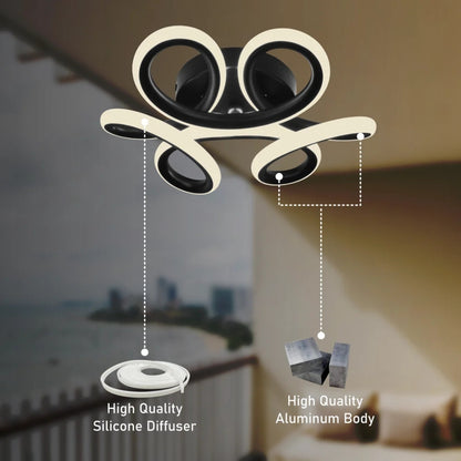 Πολυέλαιος LED VERTEX HELIX, 65W, Κρύο/Ζεστό/Ουδέτερο φως, Μαύροι πολυέλαιοι LED Προεπιλεγμένος τίτλος Alessandro Design