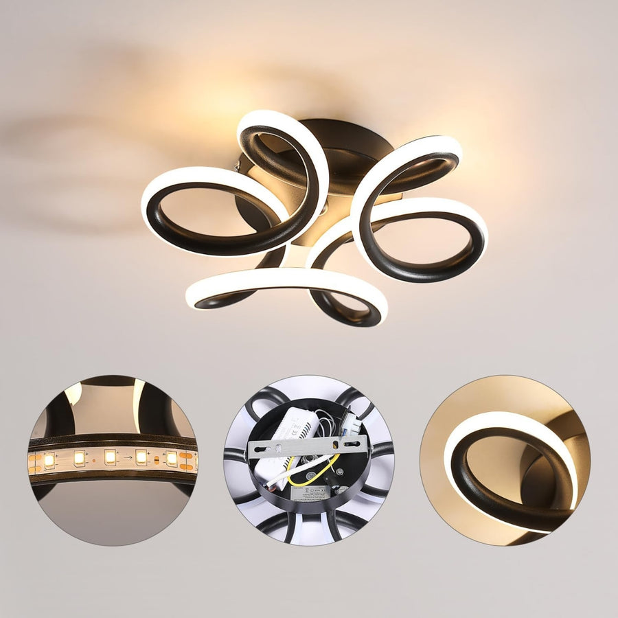 Πολυέλαιος LED VERTEX HELIX, 65W, Κρύο/Ζεστό/Ουδέτερο φως, Μαύροι πολυέλαιοι LED Προεπιλεγμένος τίτλος Alessandro Design