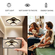 Πολυέλαιος LED VERTEX Tesser 34W, 4 τετράγωνα, Κρύο/Ζεστό/Ουδέτερο φως, Μαύροι πολυέλαιοι LED Προεπιλεγμένος τίτλος Alessandro Design