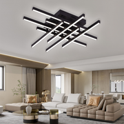 Πολυέλαιος LED με Τηλεχειριστήριο LINEX, 108W, 8 στοιχεία, Κρύο/Ζεστό/Ουδέτερο φως, Ρυθμιζόμενο, Μαύροι πολυέλαιοι LED με Τηλεχειριστήριο Προεπιλεγμένος τίτλος Alessandro Design