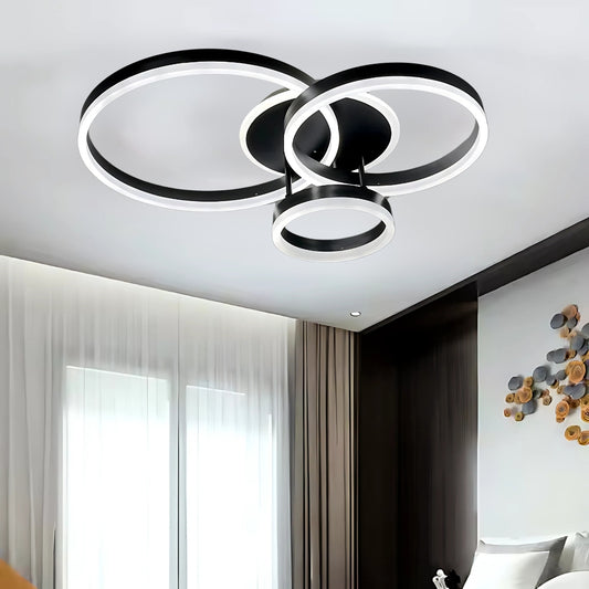 Πολυέλαιος LED με τηλεχειριστήριο RIGA LILITH, 68W, 3 κύκλοι, κρύο/θερμ/ουδέτερο φως, ρυθμιζόμενο, μαύροι πολυέλαιοι LED με τηλεχειριστήριο Προεπιλεγμένος τίτλος Alessandro Design
