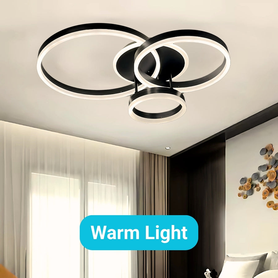 Πολυέλαιος LED με τηλεχειριστήριο RIGA LILITH, 68W, 3 κύκλοι, κρύο/θερμ/ουδέτερο φως, ρυθμιζόμενο, μαύροι πολυέλαιοι LED με τηλεχειριστήριο Προεπιλεγμένος τίτλος Alessandro Design