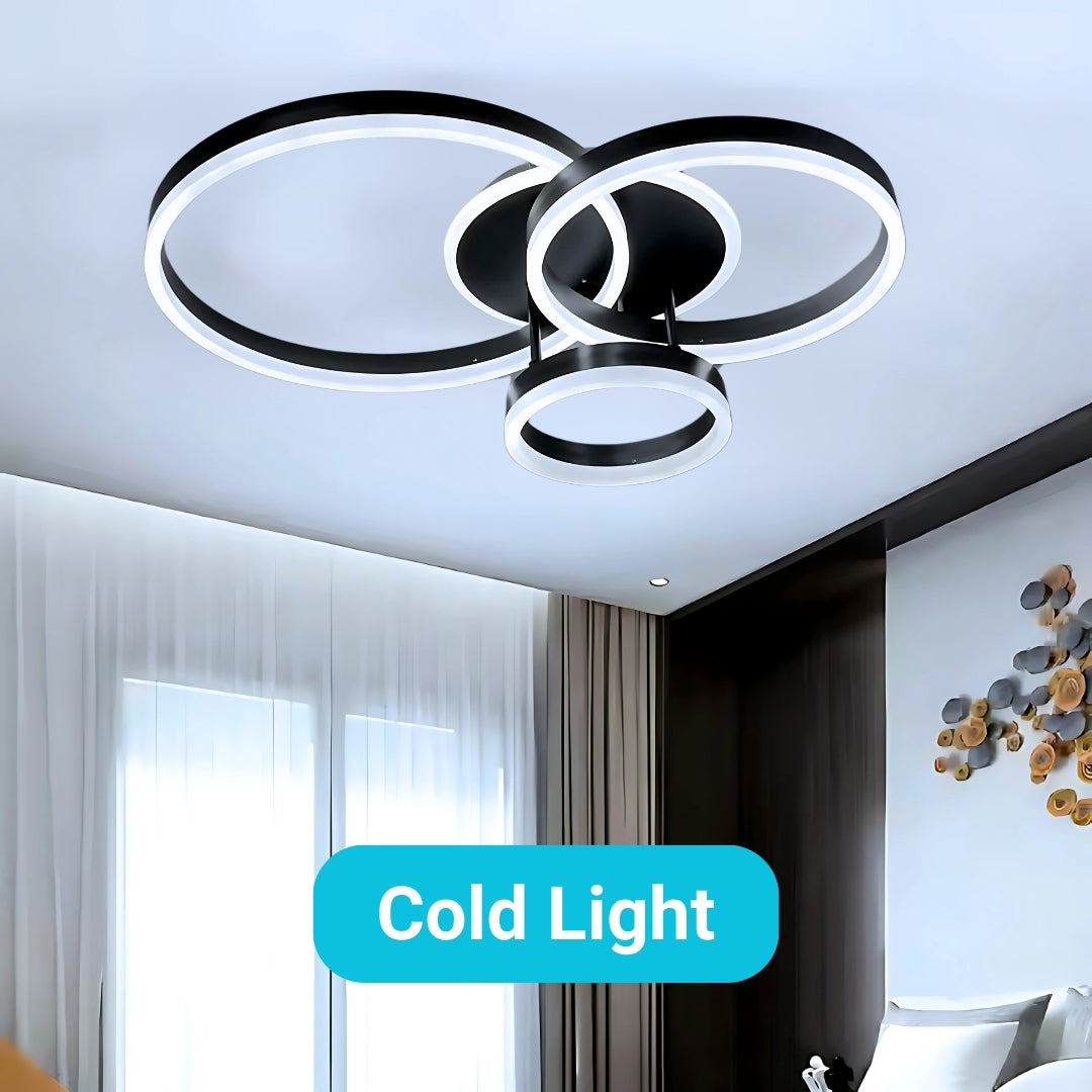 Πολυέλαιος LED με τηλεχειριστήριο RIGA LILITH, 68W, 3 κύκλοι, κρύο/θερμ/ουδέτερο φως, ρυθμιζόμενο, μαύροι πολυέλαιοι LED με τηλεχειριστήριο Προεπιλεγμένος τίτλος Alessandro Design