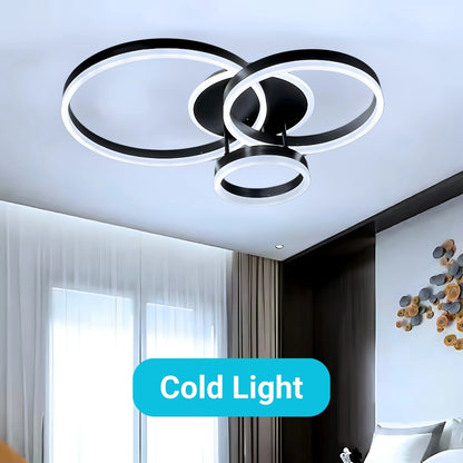 Πολυέλαιος LED με τηλεχειριστήριο RIGA LILITH, 68W, 3 κύκλοι, κρύο/θερμ/ουδέτερο φως, ρυθμιζόμενο, μαύροι πολυέλαιοι LED με τηλεχειριστήριο Προεπιλεγμένος τίτλος Alessandro Design