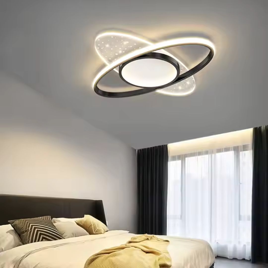 Πολυέλαιος LED με τηλεχειριστήριο VARIO 69W, Οβάλ, Κρύο/Ζεστό/Ουδέτερο φως, Ρυθμιζόμενο, Μαύροι πολυέλαιοι LED με τηλεχειριστήριο Προεπιλεγμένος τίτλος Alessandro Design