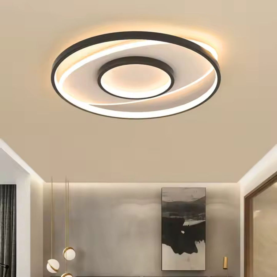Lustra LED cu telecomanda FIGURATO, 63W, 3 Cercuri, lumina Rece/Calda/Neutra, Dimabila, Negru Lustre LED cu Telecomanda Default Title Alessandro Design