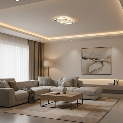 Πολυέλαιος LED με τηλεχειριστήριο VOLTA 125W, Οβάλ, Κρύο/Ζεστό/Ουδέτερο φως, Ρυθμιζόμενο, Μαύρο
