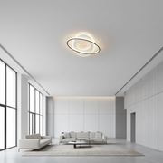 Πολυέλαιος LED με τηλεχειριστήριο VOLTA 125W, Οβάλ, Κρύο/Ζεστό/Ουδέτερο φως, Ρυθμιζόμενο, Μαύρο