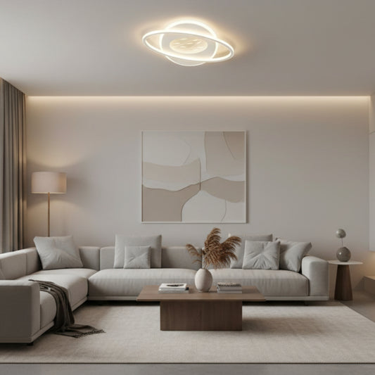 Πολυέλαιος LED με τηλεχειριστήριο VOLTA 125W, Οβάλ, Κρύο/Ζεστό/Ουδέτερο φως, Ρυθμιζόμενο, Λευκό