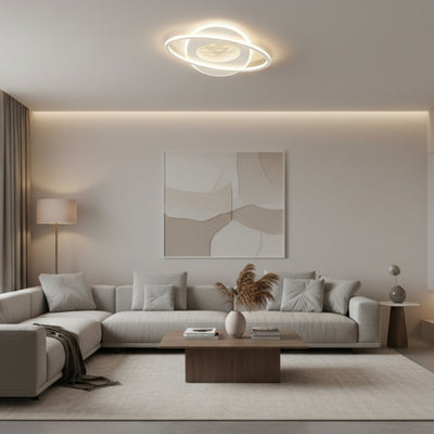 Πολυέλαιος LED με τηλεχειριστήριο VOLTA 125W, Οβάλ, Κρύο/Ζεστό/Ουδέτερο φως, Ρυθμιζόμενο, Λευκό