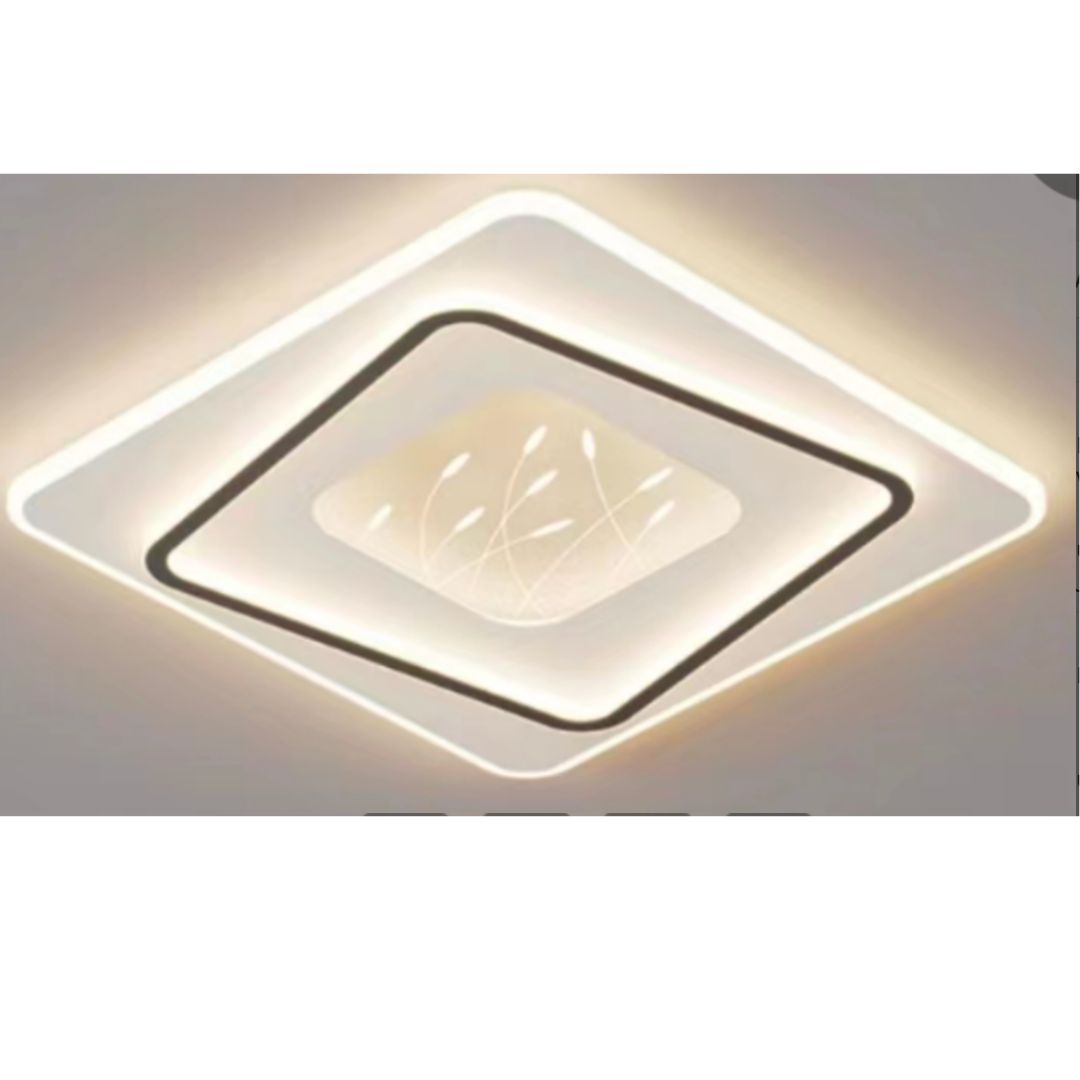 Lustra LED cu telecomanda LINEA 125W, Patrata, lumina Rece/Calda/Neutra, Dimabila, Negru Lustre LED cu Telecomanda Default Title Alessandro Design