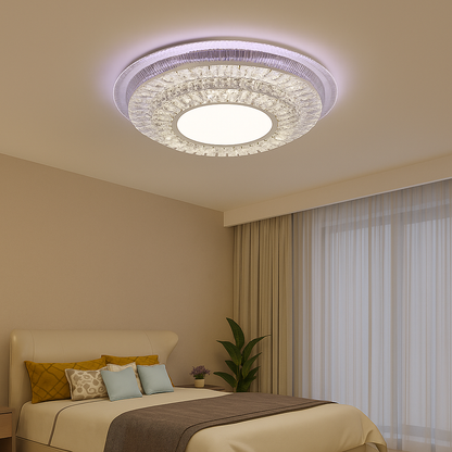 Πολυέλαιος LED με τηλεχειριστήριο MIRALUX RGB, 62W, Μπλε/Κρύο/Ουδέτερο/Ζεστό φως, Ρυθμιζόμενο, Λευκός πολυέλαιος LED με τηλεχειριστήριο Προεπιλεγμένος τίτλος Alessandro Design