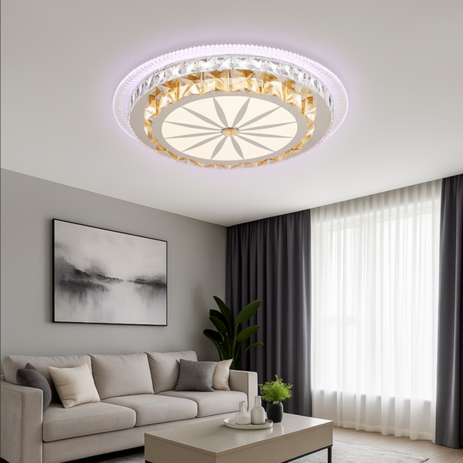 Πολυέλαιος LED με τηλεχειριστήριο DAVIDE RGB 62W, Μπλε/Ψυχρό/Ζεστό φως, Ρυθμιζόμενο, Λευκός πολυέλαιος LED με τηλεχειριστήριο Προεπιλεγμένος τίτλος Alessandro Design