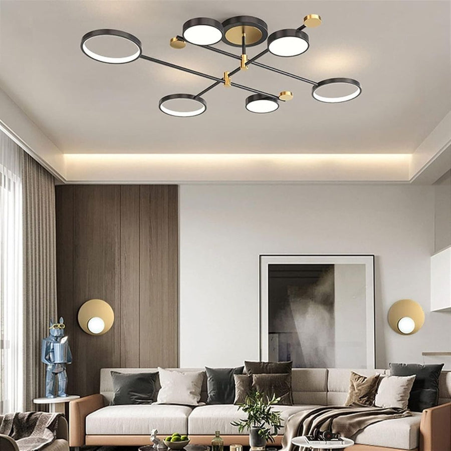 Lustra LED cu Telecomnda MARIA, 31W, 6 Elemente, Lumina Calda/Rece/Neutra, Dimabila, Negru Lustre LED cu Telecomanda Default Title Alessandro Design
