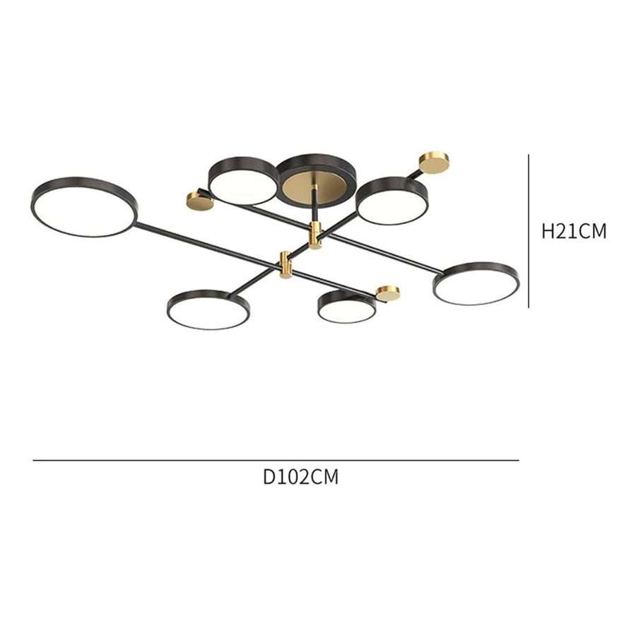 Lustra LED cu Telecomnda MARIA, 31W, 6 Elemente, Lumina Calda/Rece/Neutra, Dimabila, Negru Lustre LED cu Telecomanda Default Title Alessandro Design