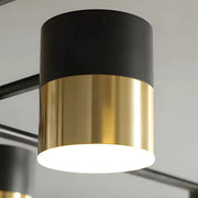 Lustra LED cu Telecomanda MARIO, 32W, 8 Elemente, Lumina Rece/Calda/Neutra, Dimabila, Negru/Auriu Lustre LED cu Telecomanda Default Title Alessandro Design