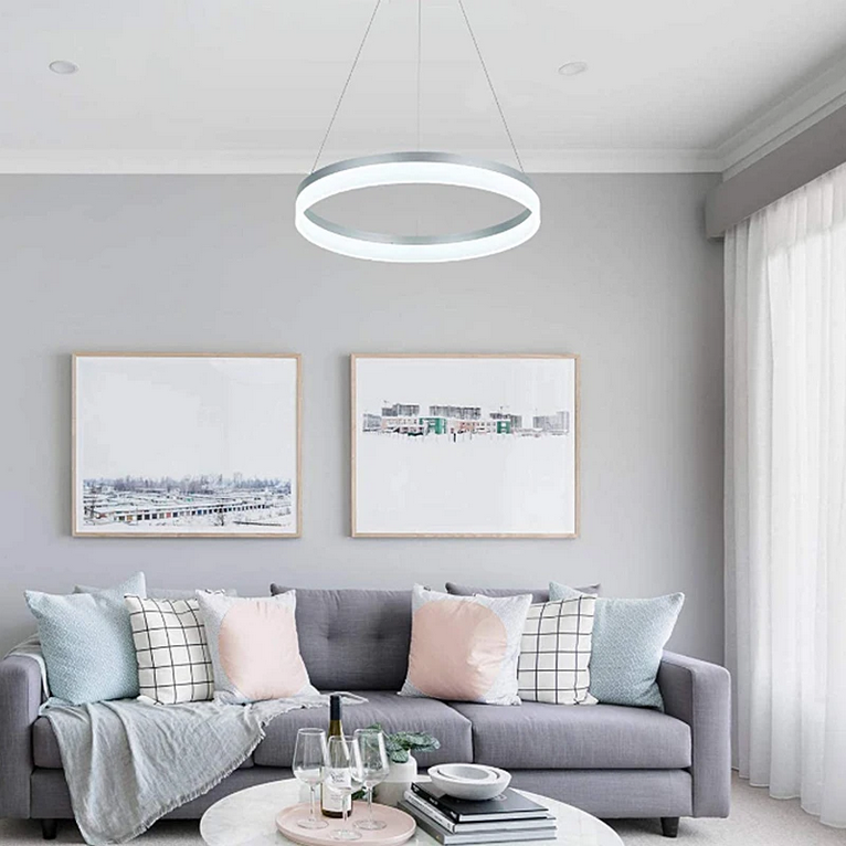 Πολυέλαιος LED με Τηλεχειριστήριο ANINA 34W, Κρύο/Ζεστό/Ουδέτερο φως, Ρυθμιζόμενο, Λευκό, ρυθμιζόμενο ύψος Πολυέλαιοι LED με τηλεχειριστήριο Προεπιλεγμένος τίτλος Alessandro Design