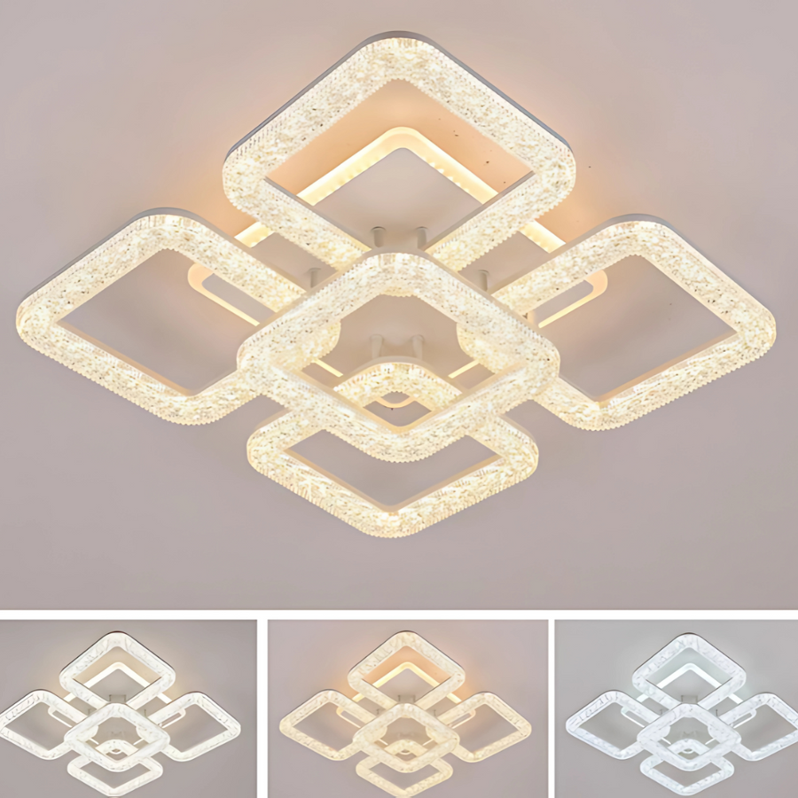 Πολυέλαιος LED Astrid με τηλεχειριστήριο, 134W, με δυνατότητα ρύθμισης ρύθμισης, Λευκοί πολυέλαιοι LED με τηλεχειριστήριο Προεπιλεγμένος τίτλος Alessandro Design
