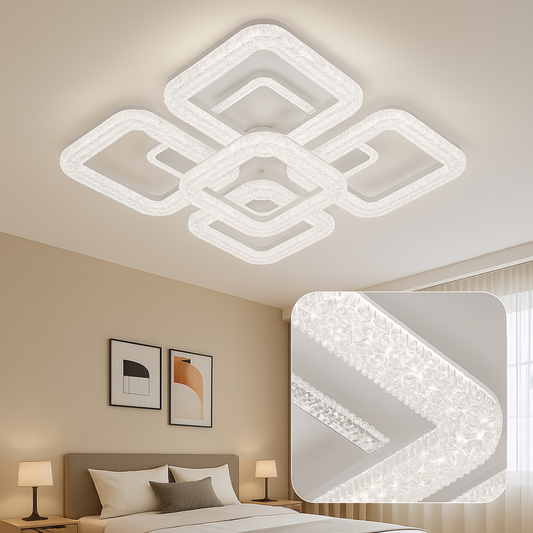 Πολυέλαιος LED Astrid με τηλεχειριστήριο, 134W, με δυνατότητα ρύθμισης ρύθμισης, Λευκοί πολυέλαιοι LED με τηλεχειριστήριο Προεπιλεγμένος τίτλος Alessandro Design