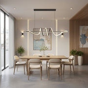 Κρεμαστός πολυέλαιος LED με τηλεχειριστήριο RIBBON 64W, Γραμμικό, Κρύο/Ζεστό/Ουδέτερο φως, Ρυθμιζόμενο, Μαύρο, ρυθμιζόμενου ύψους Πολυέλαιοι LED με τηλεχειριστήριο Προεπιλεγμένος τίτλος Alessandro Design