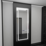 Ορθογώνιος καθρέφτης LED, 60x150 εκ., Αισθητήρας ραντάρ Alessia Marcello, Σύστημα αποθολώματος, Ρολόι & Θερμόμετρο, Dimabila, Καθρέφτες ντυσίματος Couture Προεπιλεγμένος τίτλος Alessandro Design