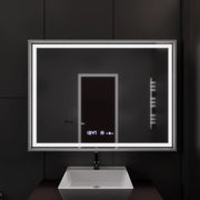 Ορθογώνιος καθρέφτης LED, 120x80cm, Verite Imperial Silver Motion Glow Marcello, Σύστημα αποθαμβώματος, Ρολόι & Θερμόμετρο, Καθρέφτες Dimable Marcello Προεπιλεγμένος τίτλος Alessandro Design