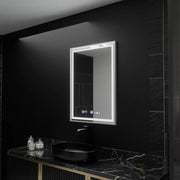 Ορθογώνιος καθρέφτης LED, 60x80 cm, Verite Imperial Silver Motion Glow Marcello, Σύστημα Demister, Ρολόι & Θερμόμετρο, Dimable Mirrors Marcello Προεπιλεγμένος τίτλος Alessandro Design