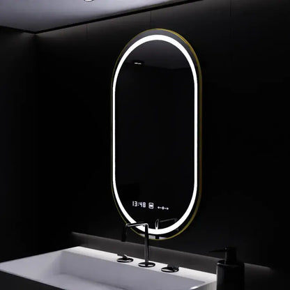 Οβάλ καθρέφτης LED, 50x80 cm, αισθητήρας Roven Marcello MotionGlow, Σύστημα αποθολώματος, Ρολόι & Θερμόμετρο, Καθρέφτες Dimable Marcello Προεπιλεγμένος τίτλος Alessandro Design