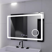 Ορθογώνιος καθρέφτης LED, 90x60cm, Souverain MotionGlow Marcello, Σύστημα αποθαμβώματος, Ρολόι & Θερμόμετρο, Καλλυντικός Μεγεθυντικός φακός, Dimable Marcello Mirrors Προεπιλεγμένος τίτλος Alessandro Design