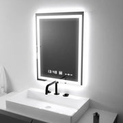 Ορθογώνιος καθρέφτης LED, 45x60 cm, Verite MotionGlow Marcello, Σύστημα αποθαμβώματος, Ρολόι & Θερμόμετρο, Dimable Marcello Mirrors Προεπιλεγμένος τίτλος Alessandro Design