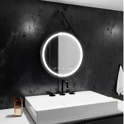 LED Στρογγυλός καθρέφτης, 50 cm, Celeste Majeste Noir Eleve MotionGlow Marcello, Σύστημα αποθαμβώματος, Ρολόι & Θερμόμετρο, Καθρέφτες Dimable Marcello Προεπιλεγμένος τίτλος Alessandro Design