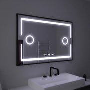 Ορθογώνιος καθρέφτης LED, 120x80 cm, Αισθητήρας Marcello MotionGlow, Σύστημα αποθολώματος, Ρολόι & Θερμόμετρο, Καλλυντικός Μεγεθυντικός φακός, Ρυθμιζόμενοι καθρέφτες Marcello Προεπιλεγμένος τίτλος Alessandro Design