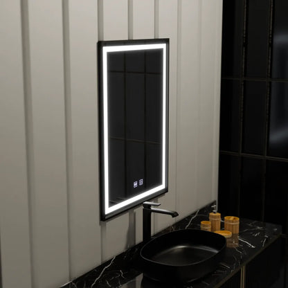 Ορθογώνιος καθρέφτης LED 60x90cm EDGE Touch Demister System, Καθρέφτες μαύρου πλαισίου Korman E Προεπιλεγμένος τίτλος Alessandro Design