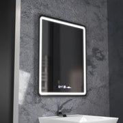 Ορθογώνιος καθρέφτης LED, 75x90cm, Favola MotionGlow Marcello, Σύστημα Demister, Ρολόι & Θερμόμετρο, Dimable