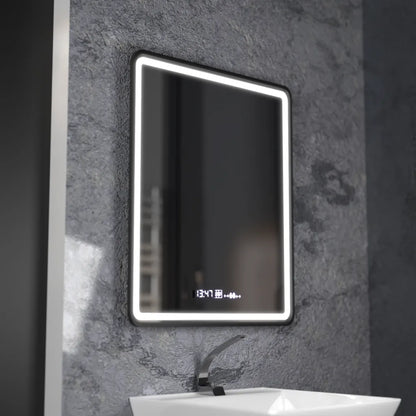 Ορθογώνιος καθρέφτης LED, 75x90cm, Favola MotionGlow Marcello, Σύστημα Demister, Ρολόι & Θερμόμετρο, Dimable