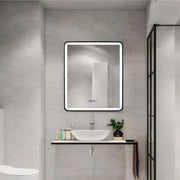 Ορθογώνιος καθρέφτης LED 70x90cm EDGE Touch Demister System, Καθρέφτες μαύρου πλαισίου Korman E Προεπιλεγμένος τίτλος Alessandro Design