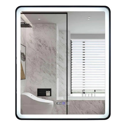 Ορθογώνιος καθρέφτης LED 70x90cm EDGE Touch Demister System, Καθρέφτες μαύρου πλαισίου Korman E Προεπιλεγμένος τίτλος Alessandro Design