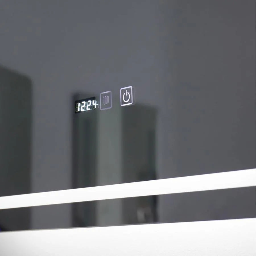 Ορθογώνιος καθρέφτης LED 70x90cm EDGE Touch Demister System, Καθρέφτες μαύρου πλαισίου Korman E Προεπιλεγμένος τίτλος Alessandro Design