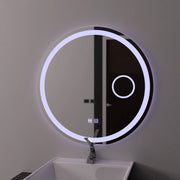 LED Στρογγυλός καθρέφτης 70cm, Touch Luxor, Σύστημα Demister, Καθρέφτης Μπάνιου με δυνατότητα ρύθμισης φωτισμού με LED και Demister Προεπιλεγμένος τίτλος Alessandro Design