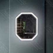 Καθρέφτης LED Polygon, 60x80cm, Αισθητήρας Ralya MotionGlow Marcello, Σύστημα αποθολώματος, Ρολόι & Θερμόμετρο, Dimabila Mirrors Marcello Προεπιλεγμένος τίτλος Alessandro Design