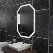 Καθρέφτης LED Polygon, 60x80cm, Αισθητήρας Ralya MotionGlow Marcello, Σύστημα αποθολώματος, Ρολόι & Θερμόμετρο, Dimabila Mirrors Marcello Προεπιλεγμένος τίτλος Alessandro Design